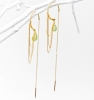 Any NY 14K Gold Plated and Labrodite Stone Pull-thru Earrings